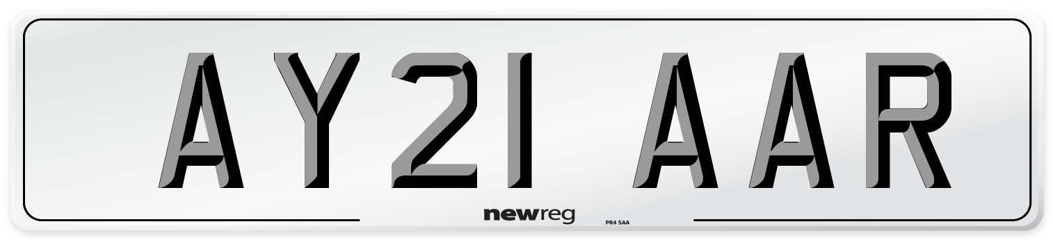 AY21 AAR Number Plate from New Reg